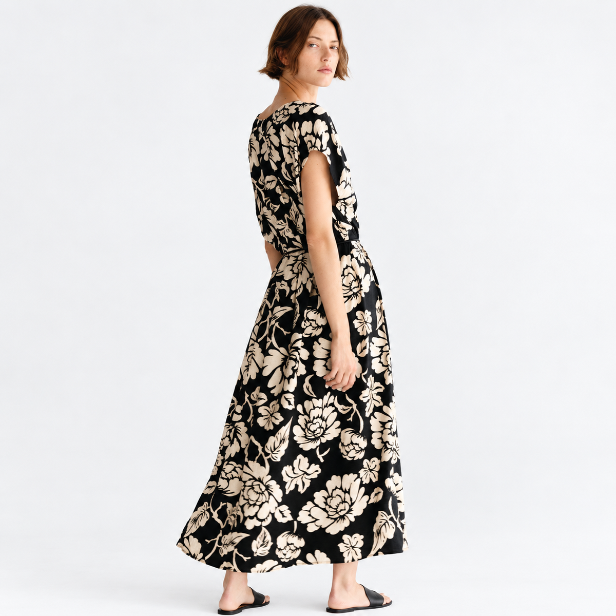 Floral Flared Midi Dress