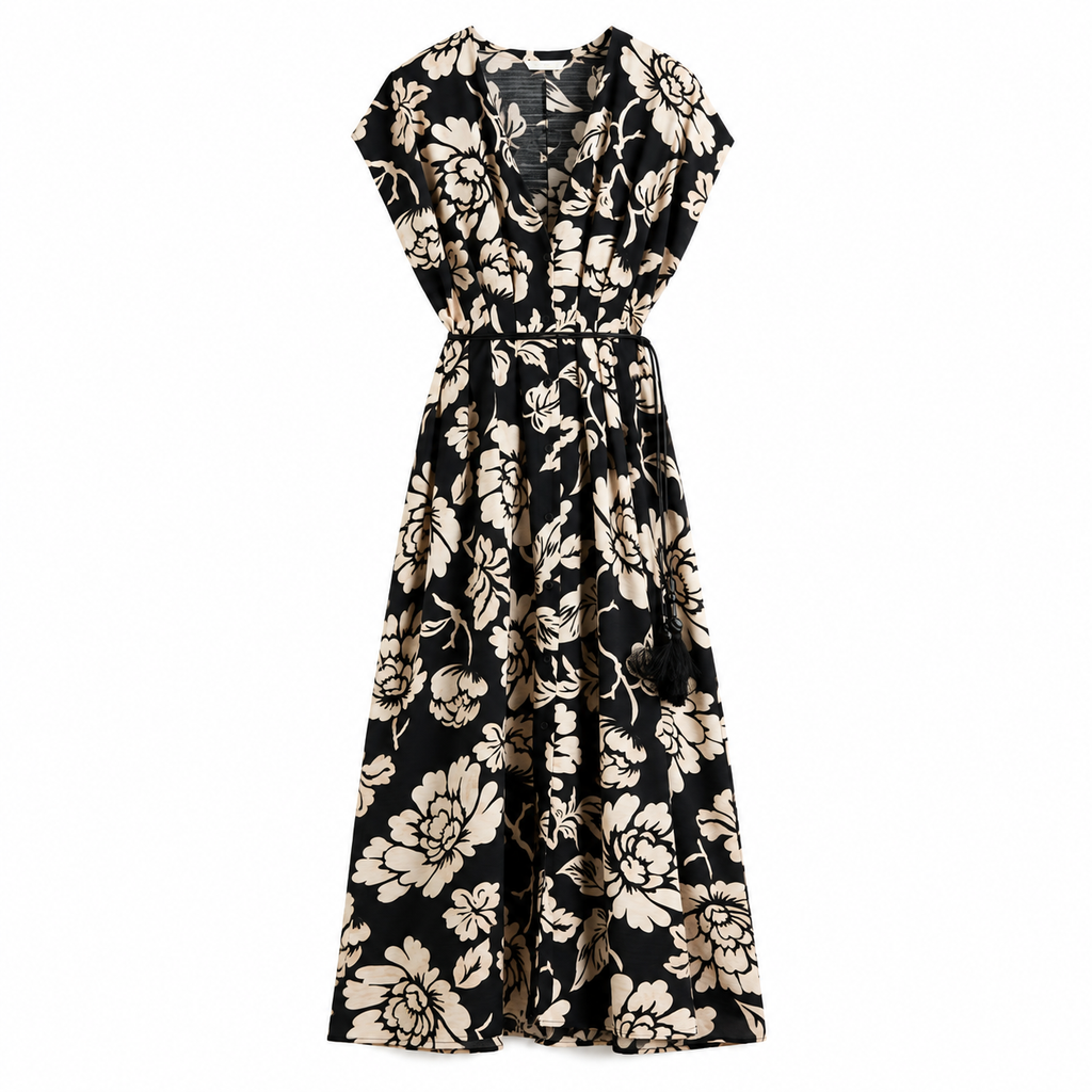 Floral Flared Midi Dress