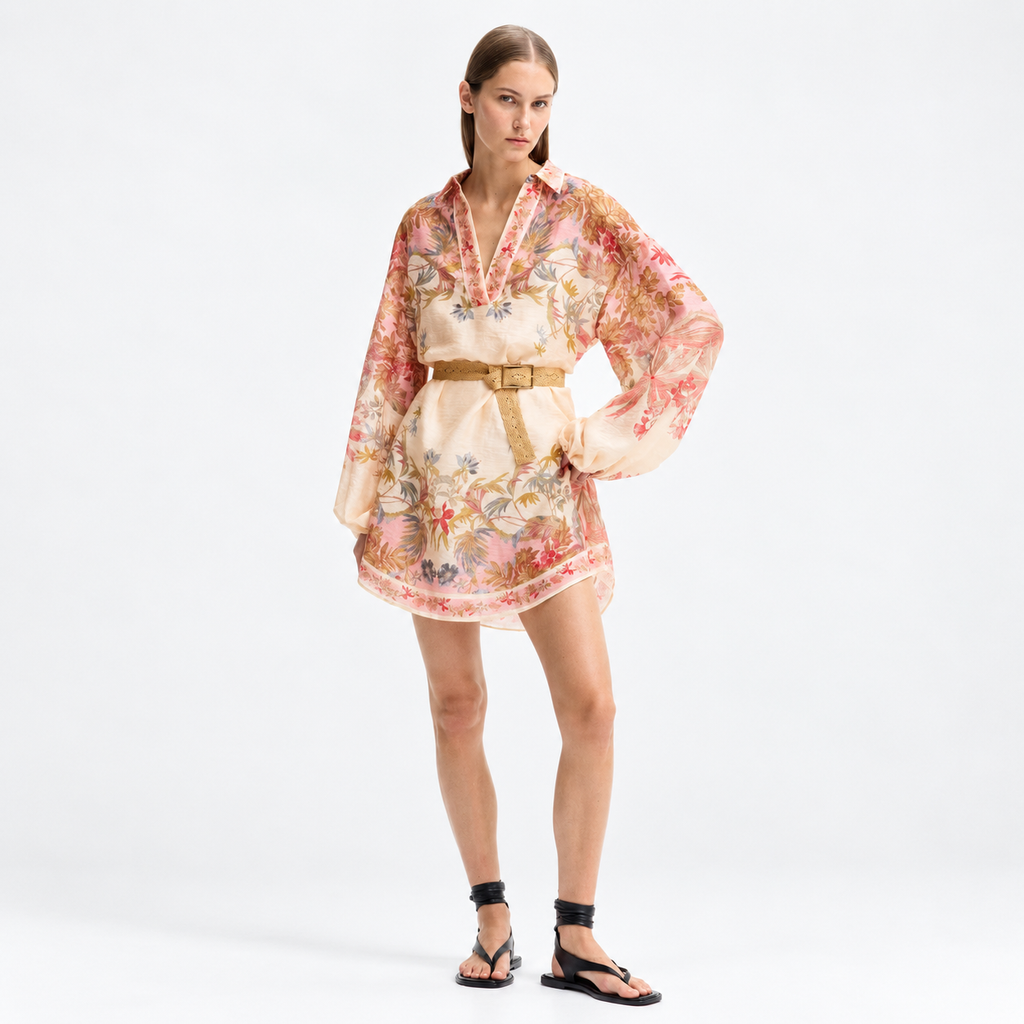 Linen-Blend Tunic Top