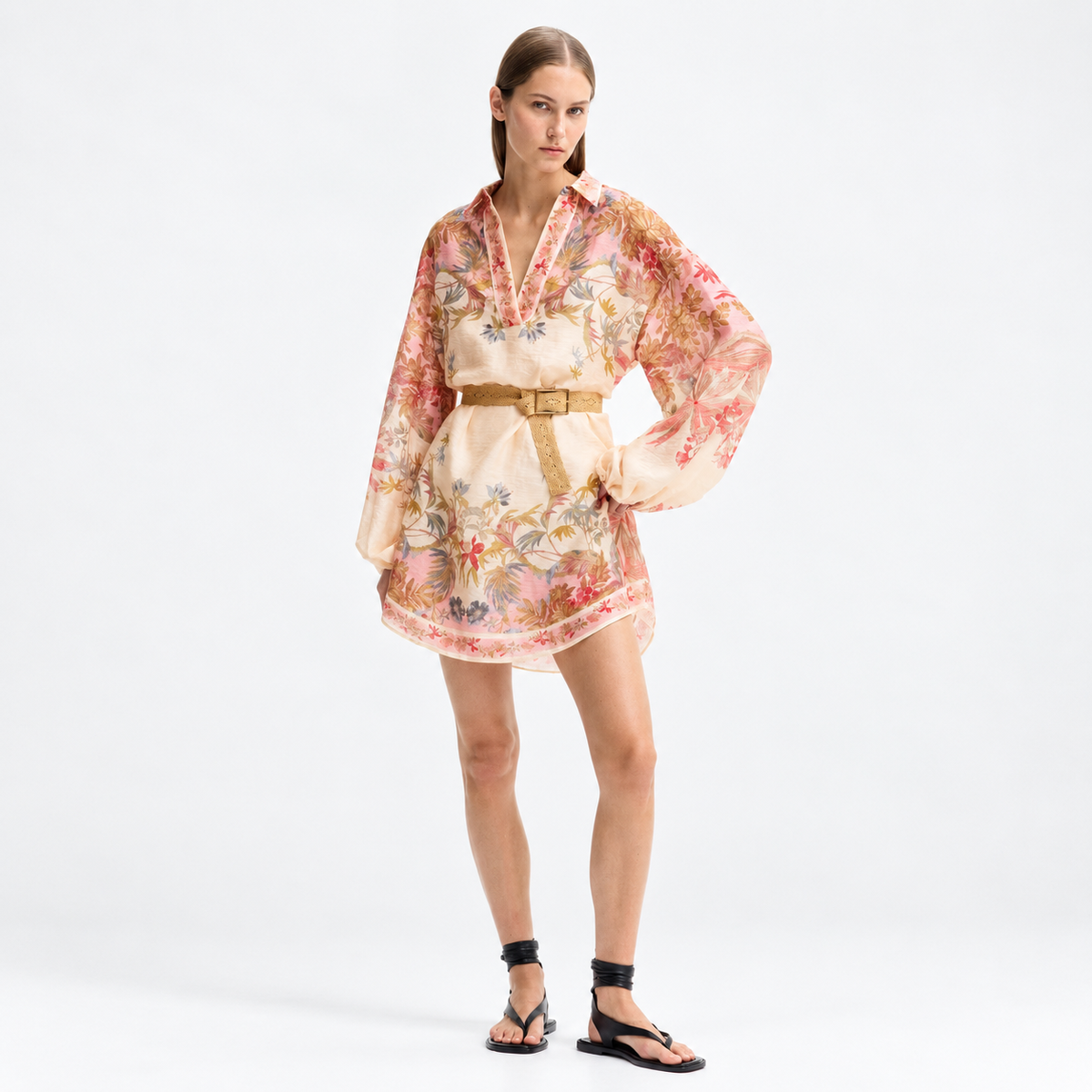 Linen-Blend Tunic Top
